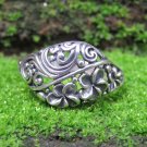 Sterling Silver Frangipani Ring , Floral Ring , Tropical Jewelry SR-267-KA