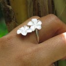 925 Silver Double Frangipani Ring//Floral Ring//Plumeria Ring//Bridal Ring SR-236-IKP