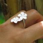 925 Silver Double Frangipani Ring//Floral Ring//Plumeria Ring//Bridal Ring SR-236-IKP