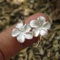 925 Silver Double Frangipani Ring//Floral Ring//Plumeria Ring//Bridal Ring SR-236-IKP