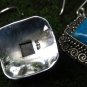 Sterling Silver Square Turquoise Bali Earrings ER-933-PS