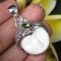 Name: 925 Silver Pendant//Moon Face// Ox Bone Pendant//Peridot Stone//Goddess Pendant GDP-1413-PS