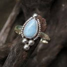 Size 7 925 Silver Larimar Bali Ring, Boho Ring, Rope Design RI-746-NY