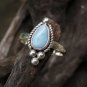 Size 7 925 Silver Larimar Bali Ring, Boho Ring, Rope Design RI-746-NY
