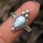 Size 7 925 Silver Larimar Bali Ring, Boho Ring, Rope Design RI-746-NY