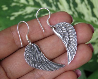 925 Silver Angel Wings Dangle Earrings, Fantasy Earrings SE-309-IKP