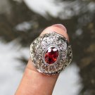 Sterling Silver Garnet Poison Ring LR-779-KA