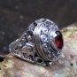 Sterling Silver Garnet Poison Ring LR-779-KA