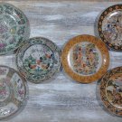6 Asian Antique Plates 3 Chinese Famille Rose Pattern 3 Satsuma Japanese Style Plates
