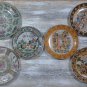 6 Asian Antique Plates 3 Chinese Famille Rose Pattern 3 Satsuma Japanese Style Plates