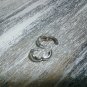 925 Sterling Silver Hinge Snap Hoop Earrings with Cubic Zirconia Stones