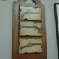 3 Vintage Pistols English/French/Austrian Wood Plaque