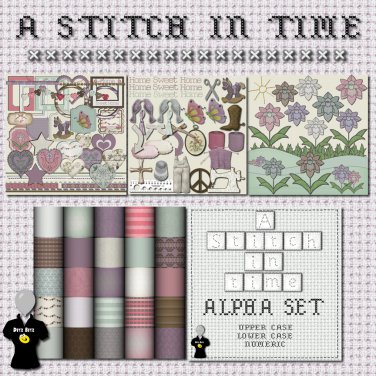 A Stitch in Time Digital Scrapbook Kit