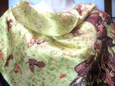 FREE & FAST SHIPPING  100%  Silk  Charmeuse Scarf / Shawl   Vincent  van  Gogh