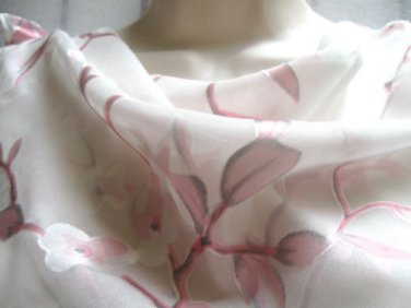 FREE  & FAST SHIPPING -    100%  Silk  Scarf / Bandana  , Burntout Style