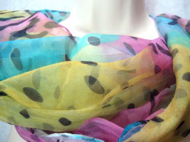 FREE  & FAST  - SHIPPING  -  Oblong  100%  Silk  georgeete  Scarf