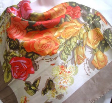 Free Shipping  -  100% Silk  Scarf,  High Quality,  32x32"