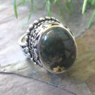 FAST SHIPPING  -   Sterling  Silver  Agate Ring,   Size  7