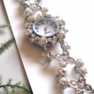 18K Gold Plated  GP  Crystal  Link  Wrist   Floral  Watch