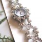 18K Gold Plated  GP  Crystal  Link  Wrist   Floral  Watch