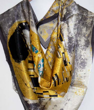 FAST SHIPPING -   Large  32" x 32"   100 %  Silk Scarf ,  Famous  Painting Repro