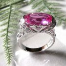 FAST SHIPPING  -    Pink  Cubic  Zirconia  SILVER   Ring ,    Size 7