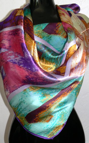 FAST SHIPPING  -   100%  Silk  Scarf /Shawl  -  32 " x  32"
