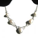 RETAIL  $239.00  SILVER  GEMSTONE PEARL  NECKLACE  -    LENGTH  20"