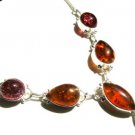FAST SHIPPING -  SILVER   NECKLACE   -   BALTIC   AMBER , LENGTH  -   20"