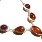 FAST SHIPPING -  SILVER   NECKLACE   -   BALTIC   AMBER , LENGTH  -   20"