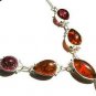 FAST SHIPPING -  SILVER   NECKLACE   -   BALTIC   AMBER , LENGTH  -   20"