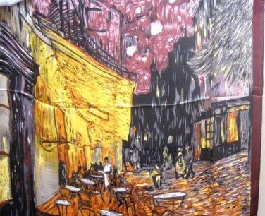 Fast SHIP  -   High  Quality   100%   Heavy  Silk  Scarf  Vincent Van Gogh Print