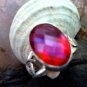 GIFT MOM SISTER GIRLFIEND STERLING SILVER RING , RED MYSTIC TOPAZ , SIZE 7
