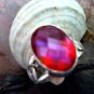 GIFT MOM SISTER GIRLFIEND STERLING SILVER RING , RED MYSTIC TOPAZ , SIZE 7