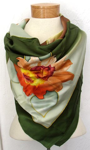 100%  Satin  High  Quality  Silk Scarf,   Handmade,  42" x 42"