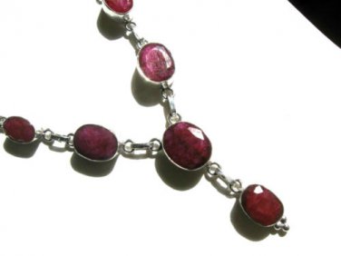 Retail  $245.99   -   RUBY STERLING   SILVER   GEMSTONE   NECKLACE ,  LENGTH 20"