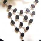 GIFT MOM SISTER GIRLFRIEND  GARNET  SILVER  PLATED  NECKLACE,  Length  18"
