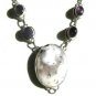 RETAIL $219.99 - STERLI NG SILVER DANDRITE OPAL & AMETHYST NECKLACE, 20"