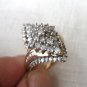 10K Yellow Gold and 1.50ct  TDW  Diamond Cluster Cocktail  Ring  -   Size 7