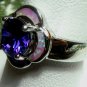 Purple Amethyst/ Angel Pink Fire Opal INLAY Silver Ring, Size 7.5
