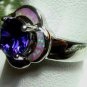 Purple Amethyst/ Angel Pink Fire Opal INLAY Silver Ring, Size 7.5