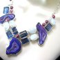 SILVER   PLATED  NECKLACE  -  DRUZY,  RAINBOW  MOONSTONE &  TOPAZ  - 110 g, 18"