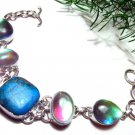 JASPER  &  RAINBOW  MYSTIC  TOPAZ   STERLING   SILVER   BRACELET ,  8"