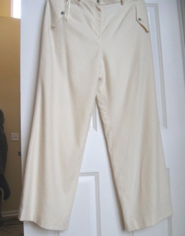 Ralph Lauren -  Brand New Womens Light Ivory  Wool Pants,  Size 14P