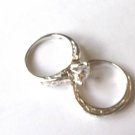 FREE & FAST SHIPPING   -  WHITE  GOLD PLATED CUBIC ZIRCONIA RING,  SIZE 6 1/2