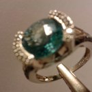4.76 ctw Genuine Topaz and Diamond Ring Made In 925 Sterling Silver