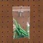 25 Hanging Hole (3x3) Small Plastic ZIPLOCK Bags, Recloseable Bag, 2 MIL Thick