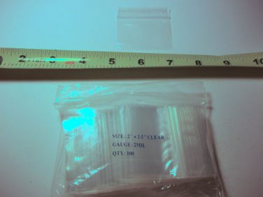 100 (2x1.5) Small Plastic ZIPLOCK Bags Resealable Recloseable-2 MIL ziplock bag