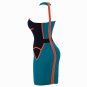 Women's Slimming Zipper Back Color Block Bandage Dress