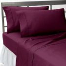 1000 TC Solid Wine Queen Size Sheet Set -100% Egyptian Cotton